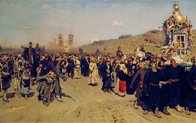Krestny Khod (Religiöse Prozession) in der Region Kursk von Ilya Efimovich Repin